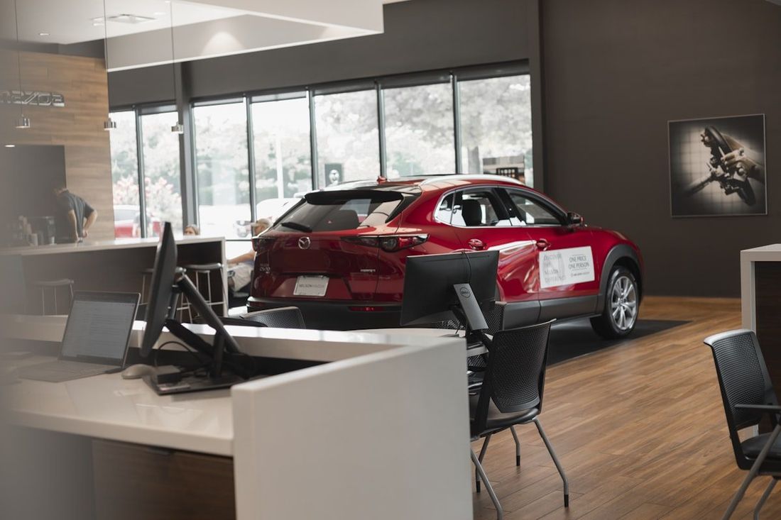 Modern car showroom interior